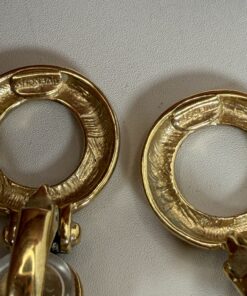 Alternative view of Givenchy Signed Door Knocker Gold Tone Clip-On Earrings