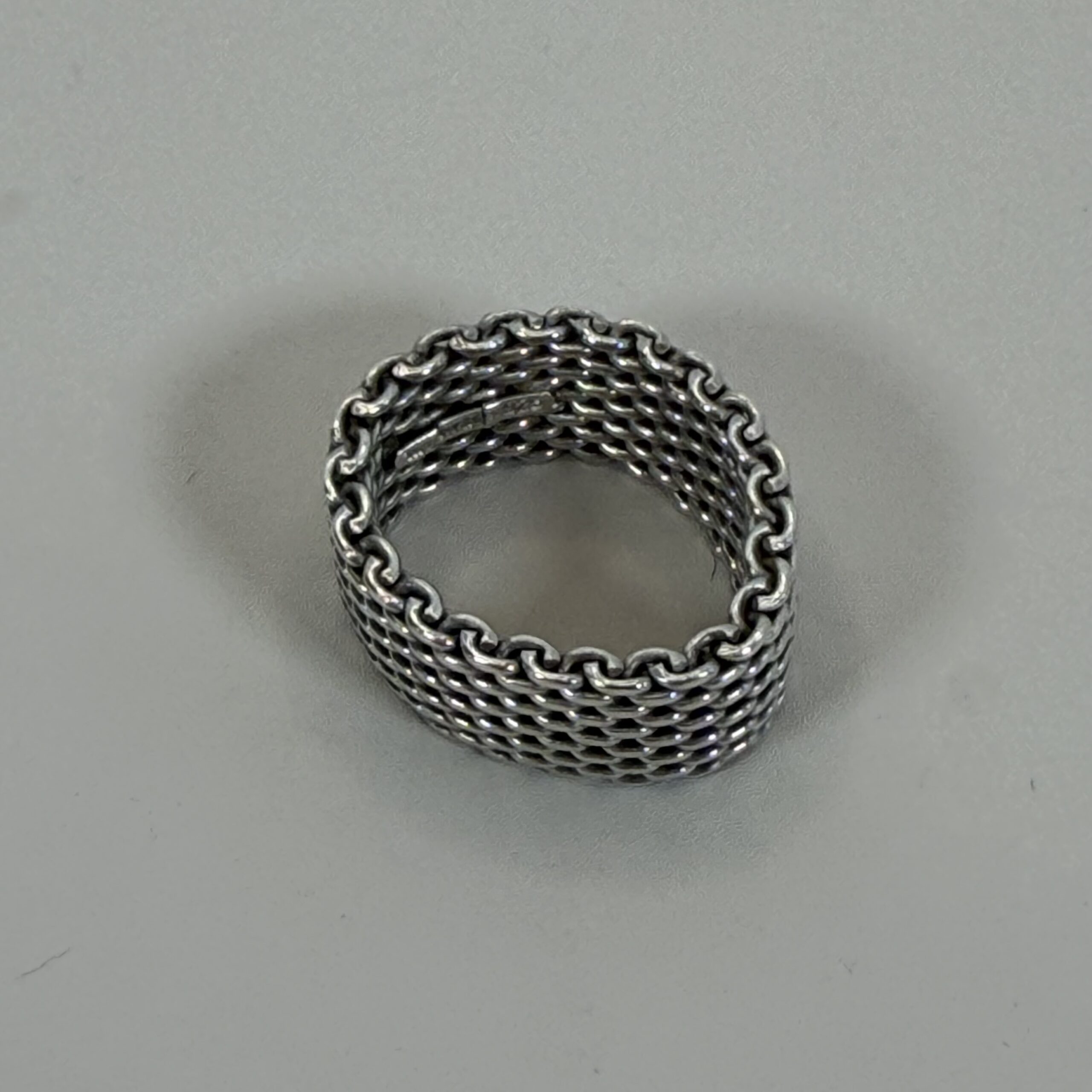 Tiffany & Co. Somerset Mesh Sterling Silver Band Ring size 8.5-9