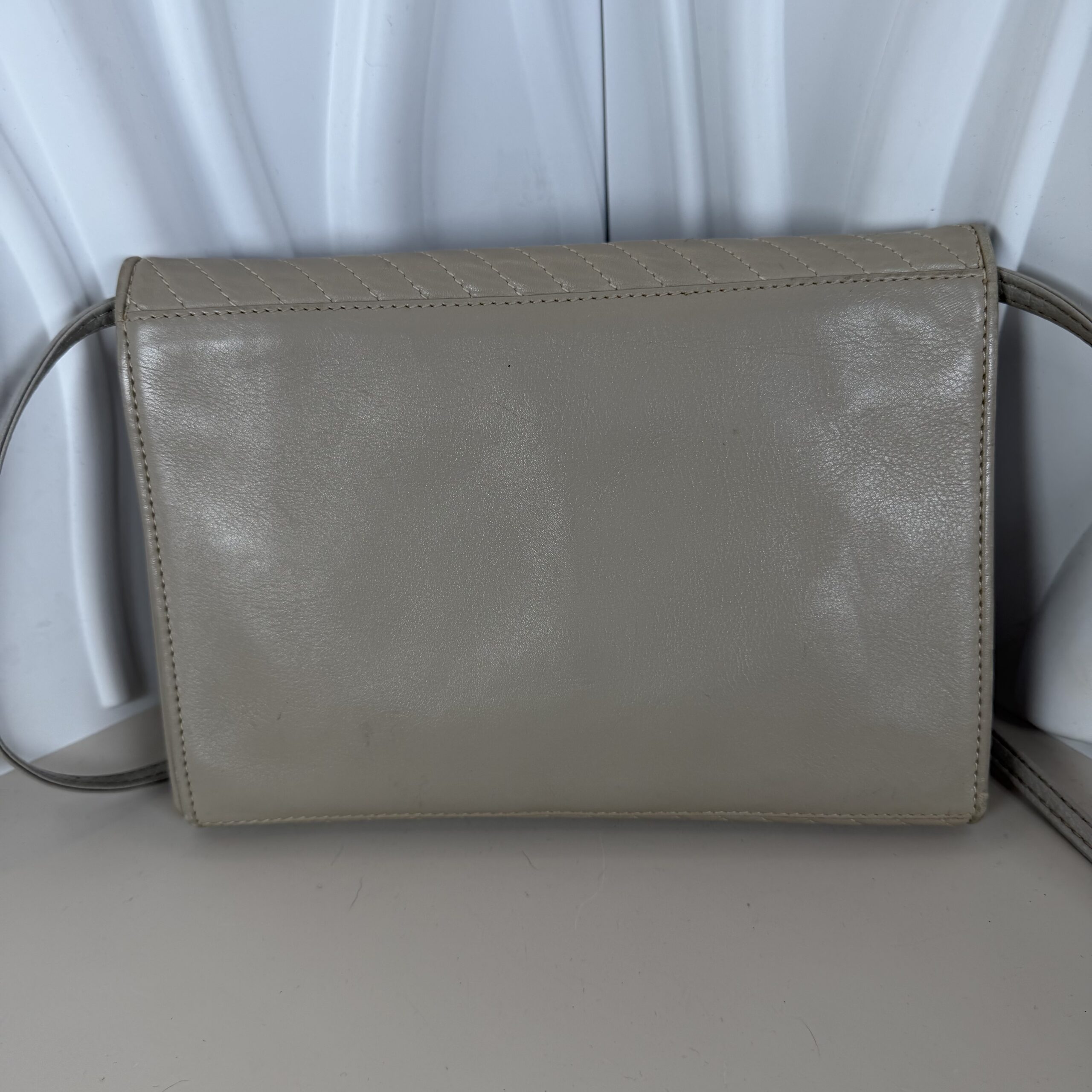 Celine Light Grey Quilted Crossbody Bag - Image 2