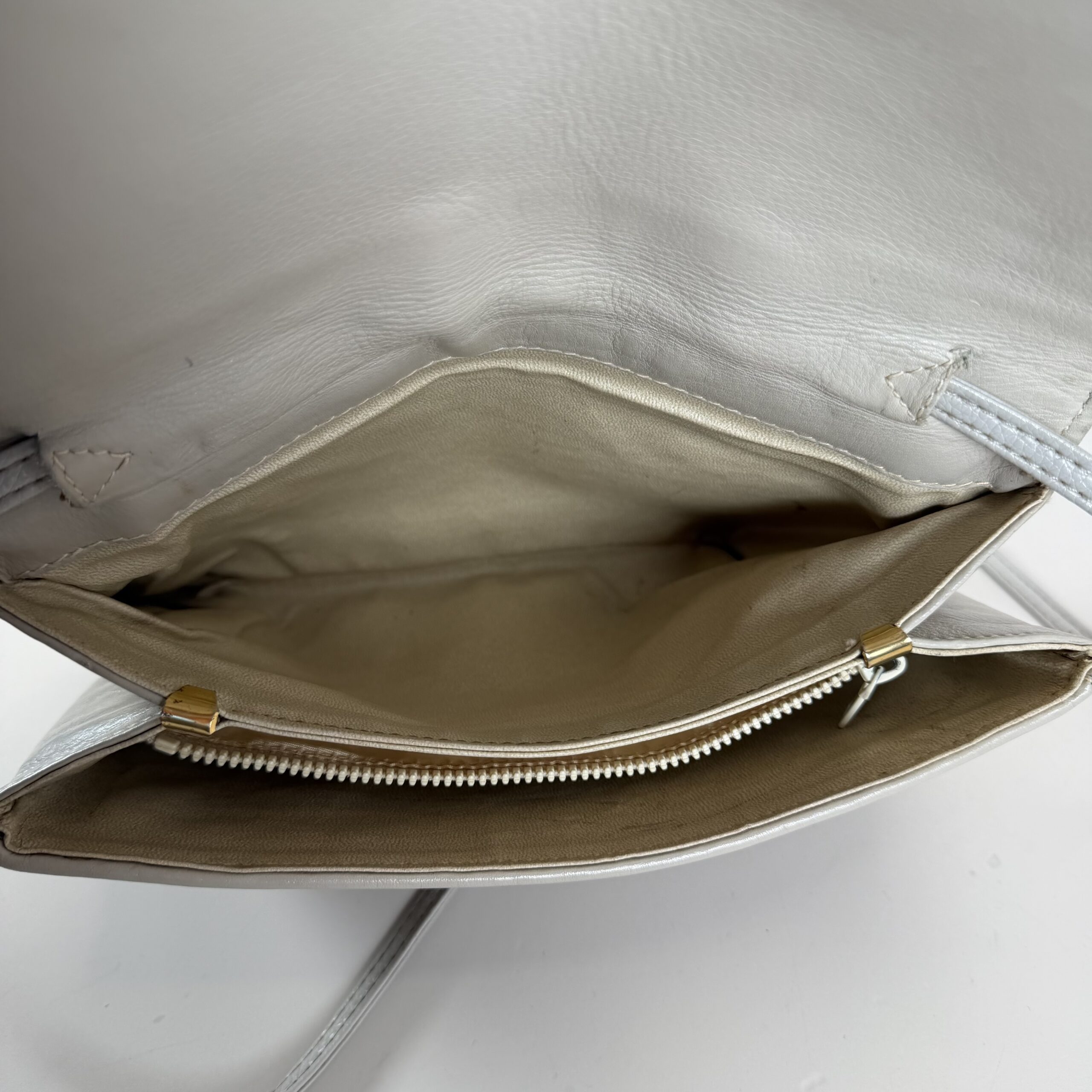 Celine Light Grey Quilted Crossbody Bag - Image 8
