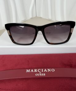 Marciano by Guess GM00010 Women's Shiny Black Tortoise Sunglasses