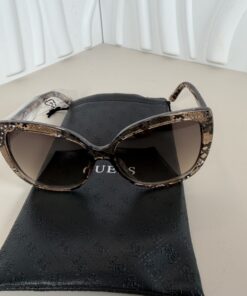 Guess Factory GF0383-45F Women's Brown Snake Print Cat-Eye Sunglasses