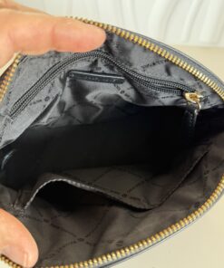 Michael Kors Black Leather Medium Dome Crossbody Bag, Gold-tone Hardware - Image 7