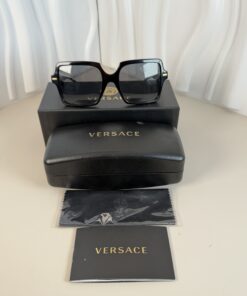 Alternative view of Versace VE4441 GB1/87 Black Oversized Square Sunglasses (Like New)
