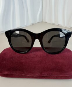 Gucci GG0169SA Interlocking G Bee Black Cat-Eye Sunglasses