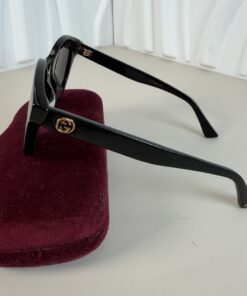 Alternative view of Gucci GG0169SA Interlocking G Bee Black Cat-Eye Sunglasses
