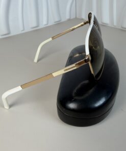 Alternative view of Gucci GG 1827/S Aviator Sunglasses | White & Gold Frame, Brown Gradient Lenses