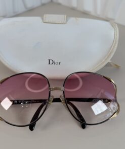 Christian Dior 2250 Oversized Butterfly Sunglasses - Pink & Gold
