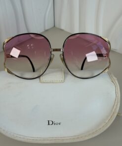 Alternative view of Christian Dior 2250 Oversized Butterfly Sunglasses - Pink & Gold