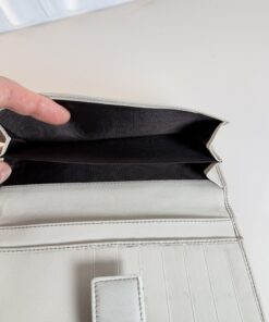Gucci GG Canvas & White Leather Long Wallet with Interlocking G - Image 6