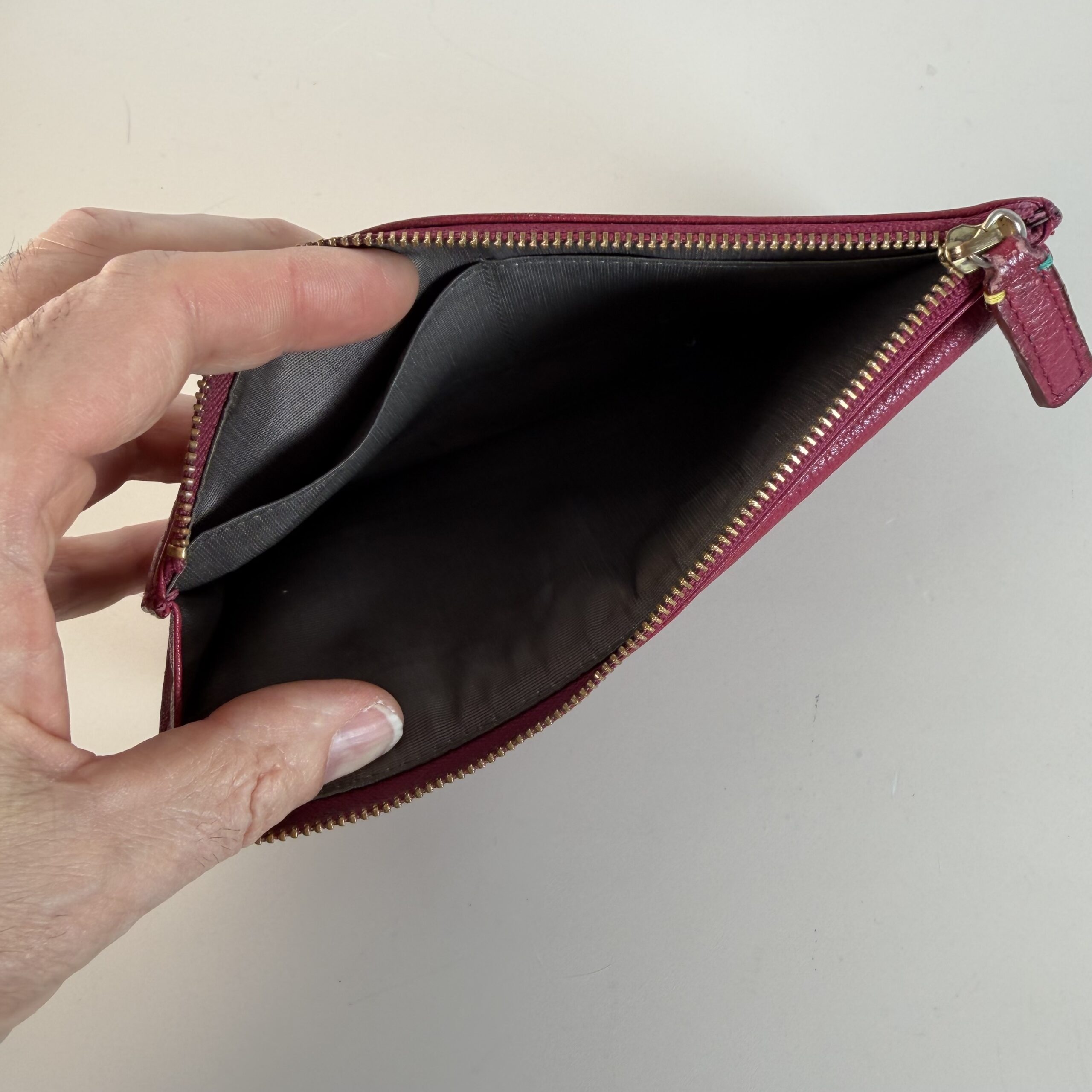 Paul Smith Red Leather Long Flap Wallet with Zipper Compartment - Image 3