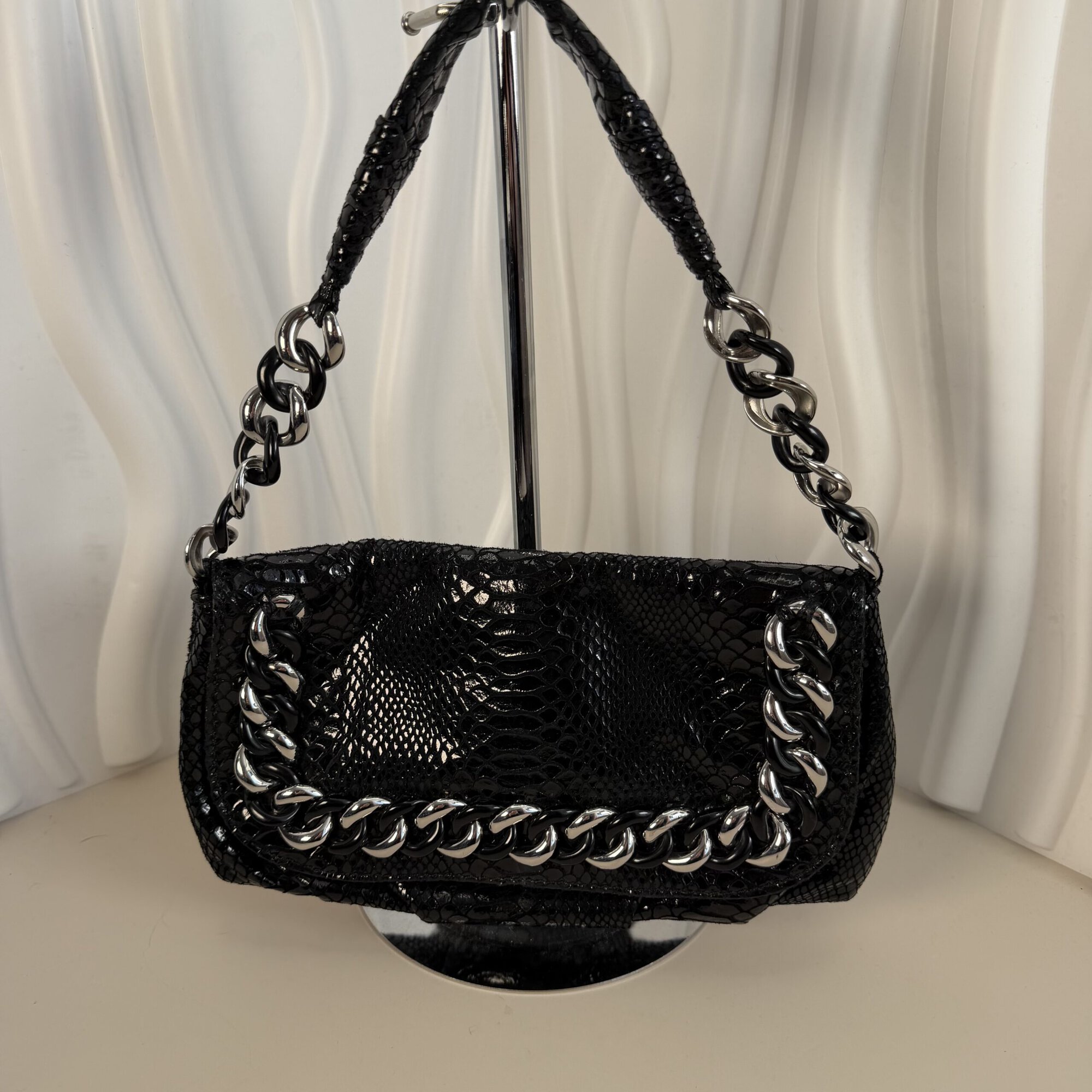 Michael Kors Rare Vintage Metallic Python ID Chain Bag