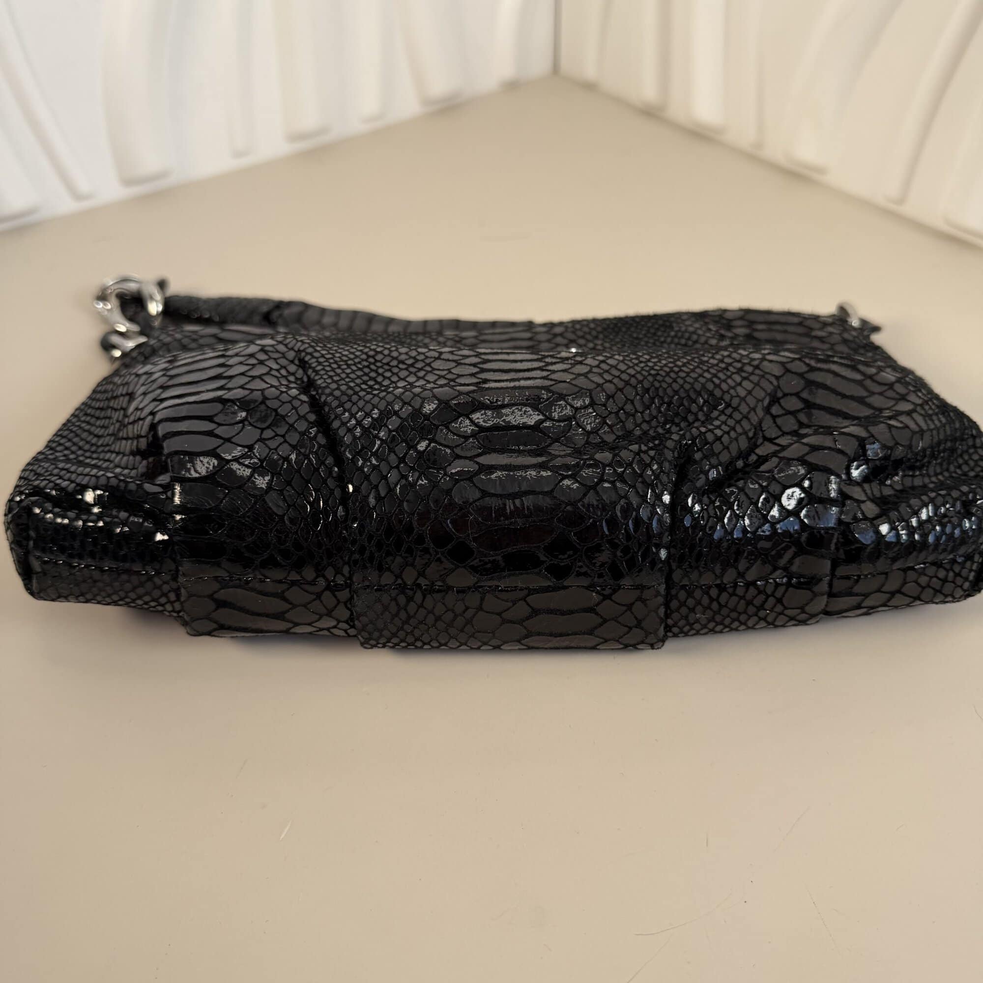 Michael Kors Rare Vintage Metallic Python ID Chain Bag - Image 3