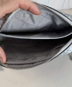 Alternative view of Michael Kors Jet Set Large East/West Crossbody Bag - Metallic Silver Signature Logo