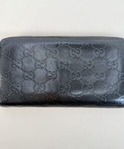 Alternative view of Gucci Guccissima Leather Zip Around Wallet in black