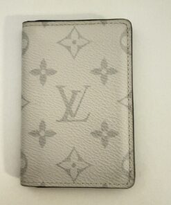 Louis Vuitton Monogram Taiga Pocket Organizer in the "Antartica" or White Colorway