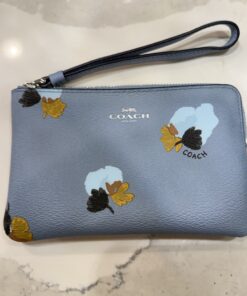 Coach Small Wristlet in Cornflower Blue