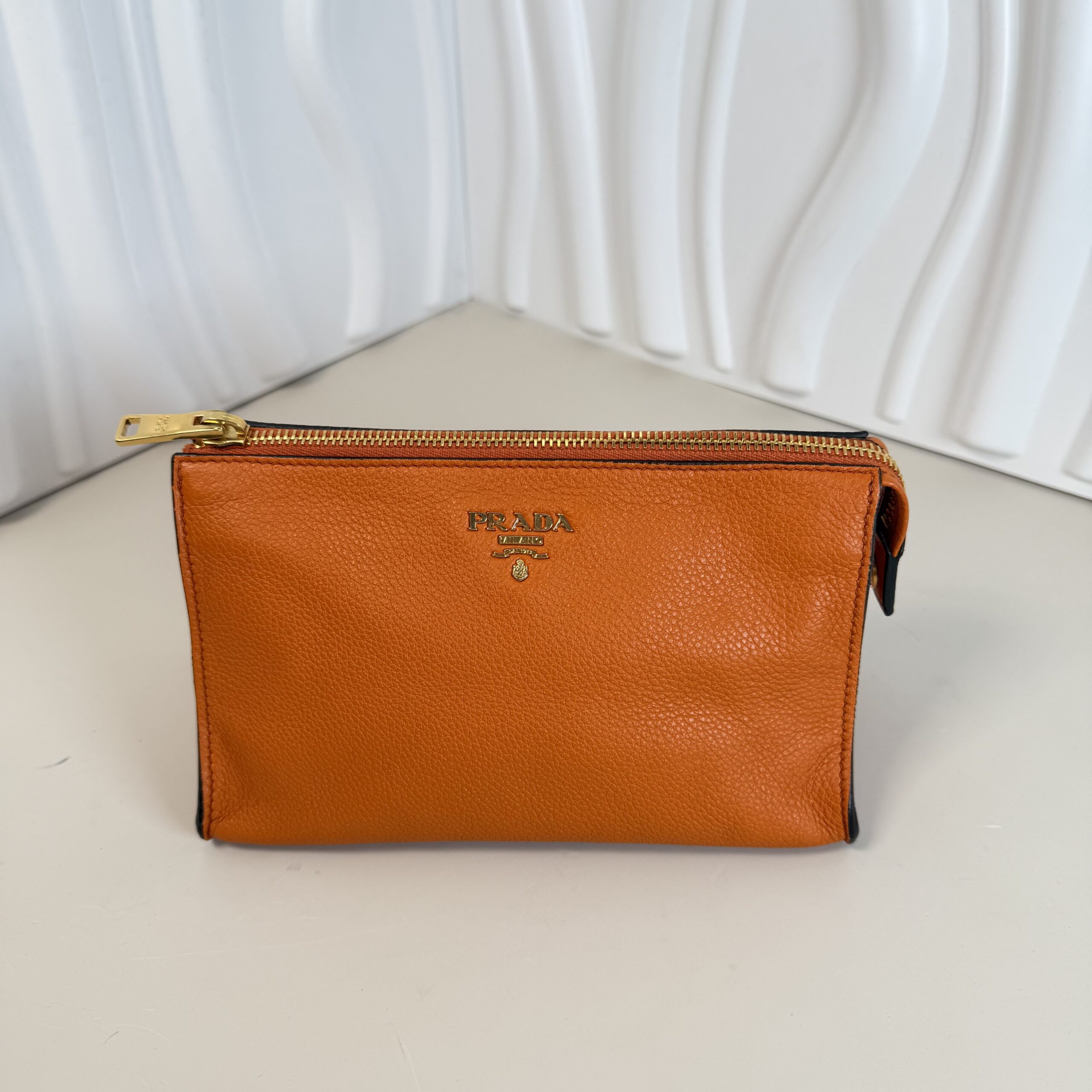 Prada Vitello Daino Leather Cosmetic Pouch