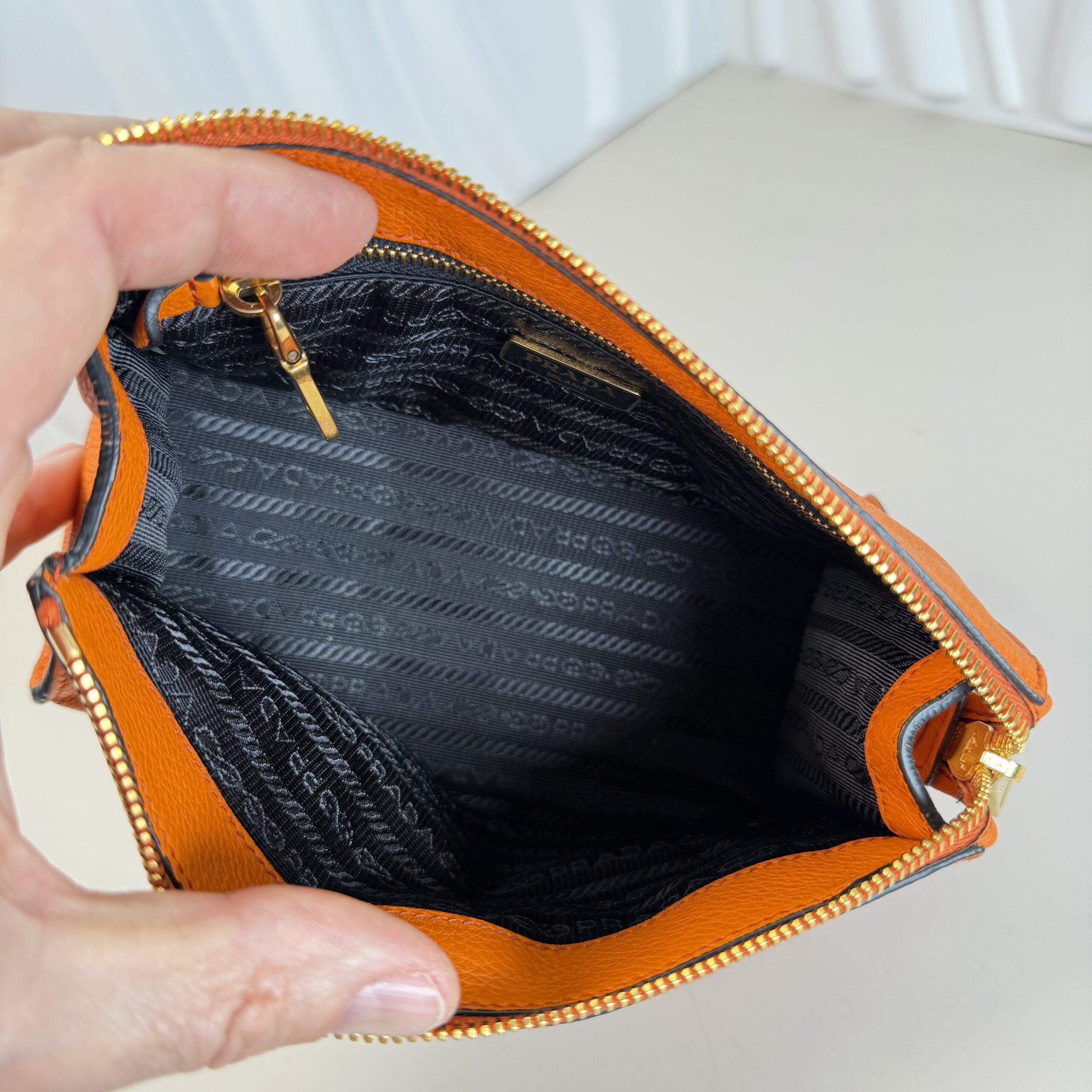 Prada Vitello Daino Leather Cosmetic Pouch - Image 6