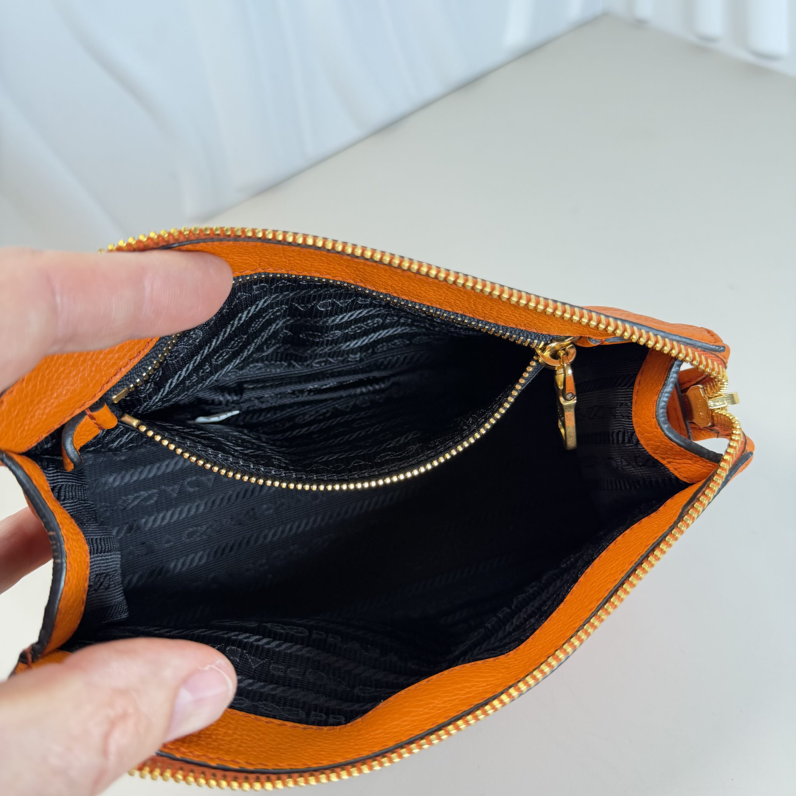 Prada Vitello Daino Leather Cosmetic Pouch - Image 7