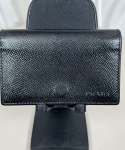 Prada Saffiano Leather Card Holder / Compact Wallet