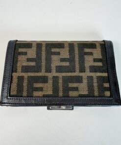Alternative view of Fendi Zucca Brown Compact Wallet with Kisslock