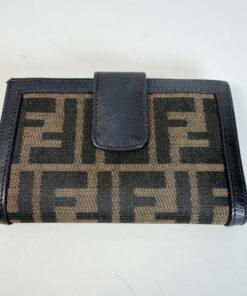Fendi Zucca Brown Compact Wallet with Kisslock