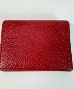Gucci GG Marmont Pebbled Leather Compact Wallet in Hibiscus Red - Image 2