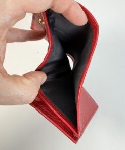 Gucci GG Marmont Pebbled Leather Compact Wallet in Hibiscus Red - Image 6