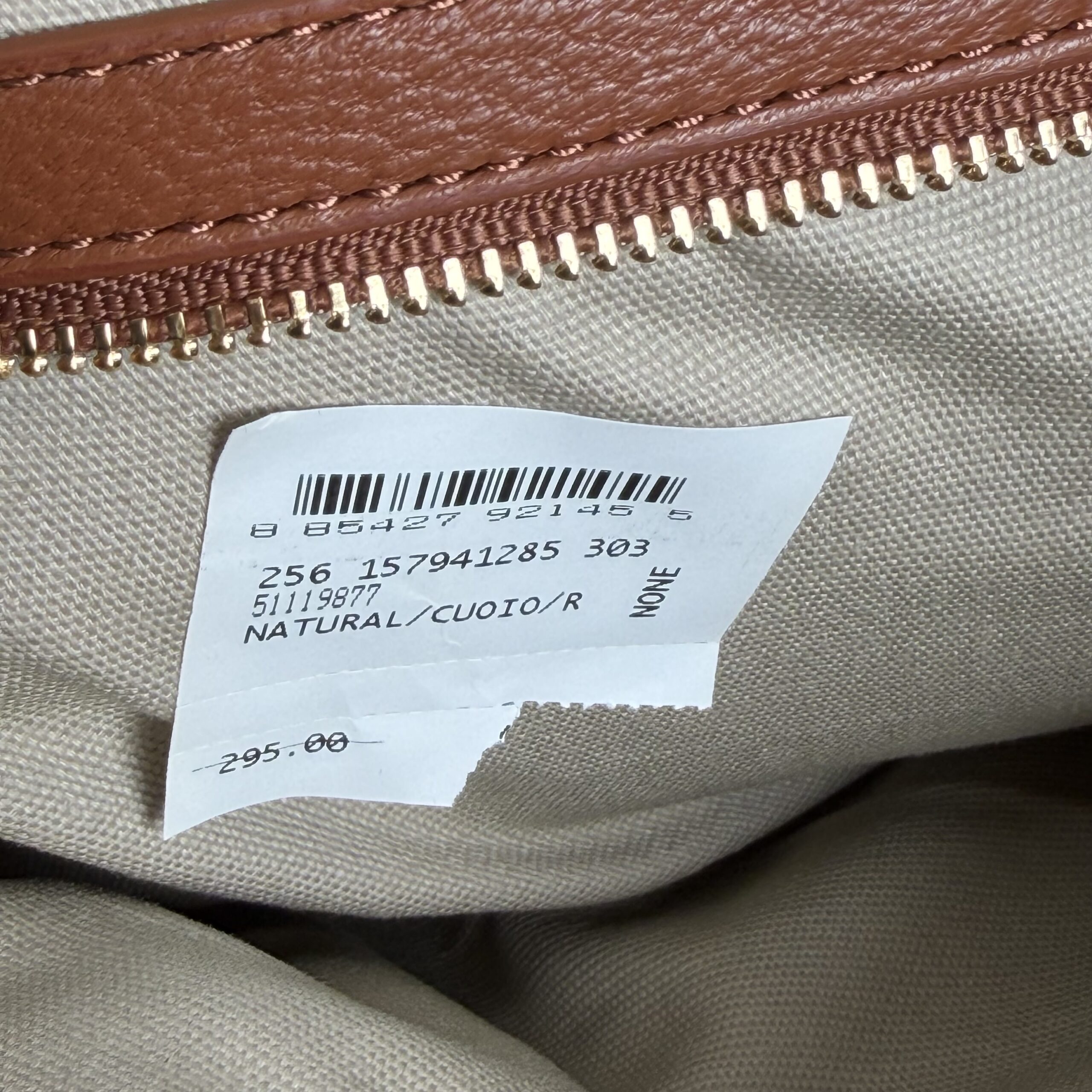 Tory Burch Burlap Leather Trim Large Shopper Tote Bag - Image 4