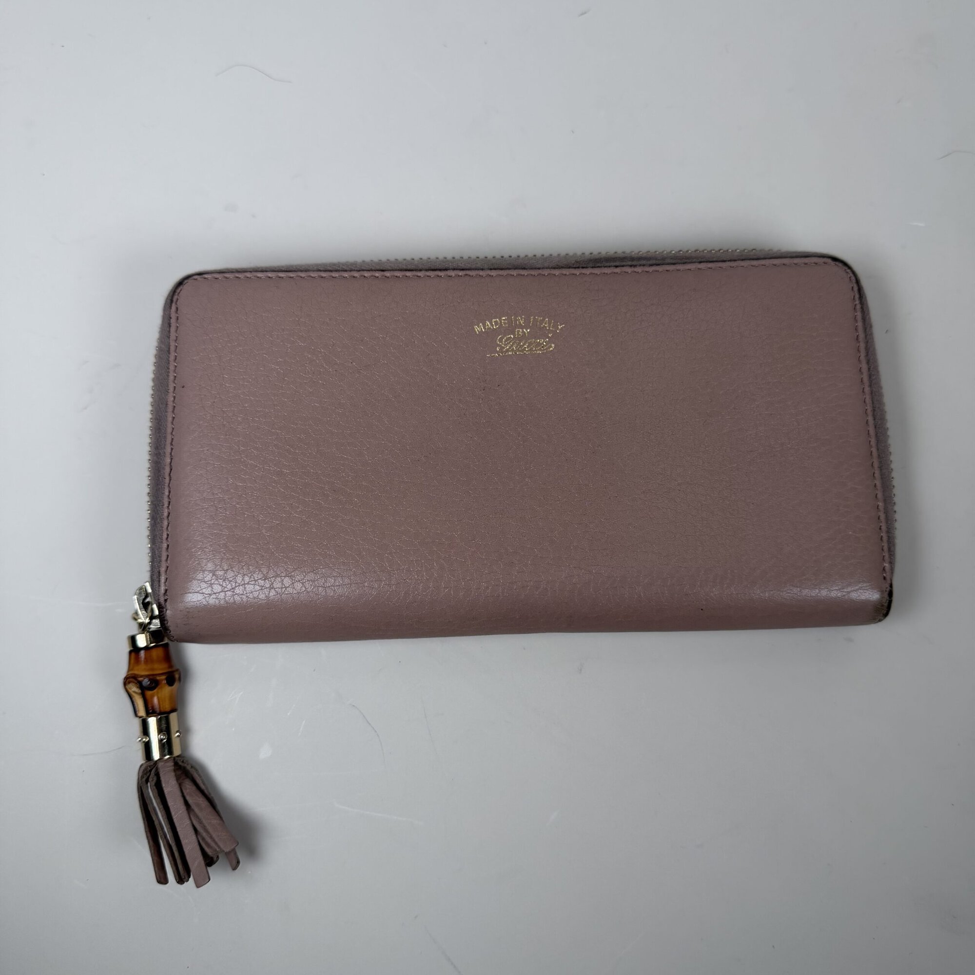 Gucci Bamboo Tassel Zip Around Wallet