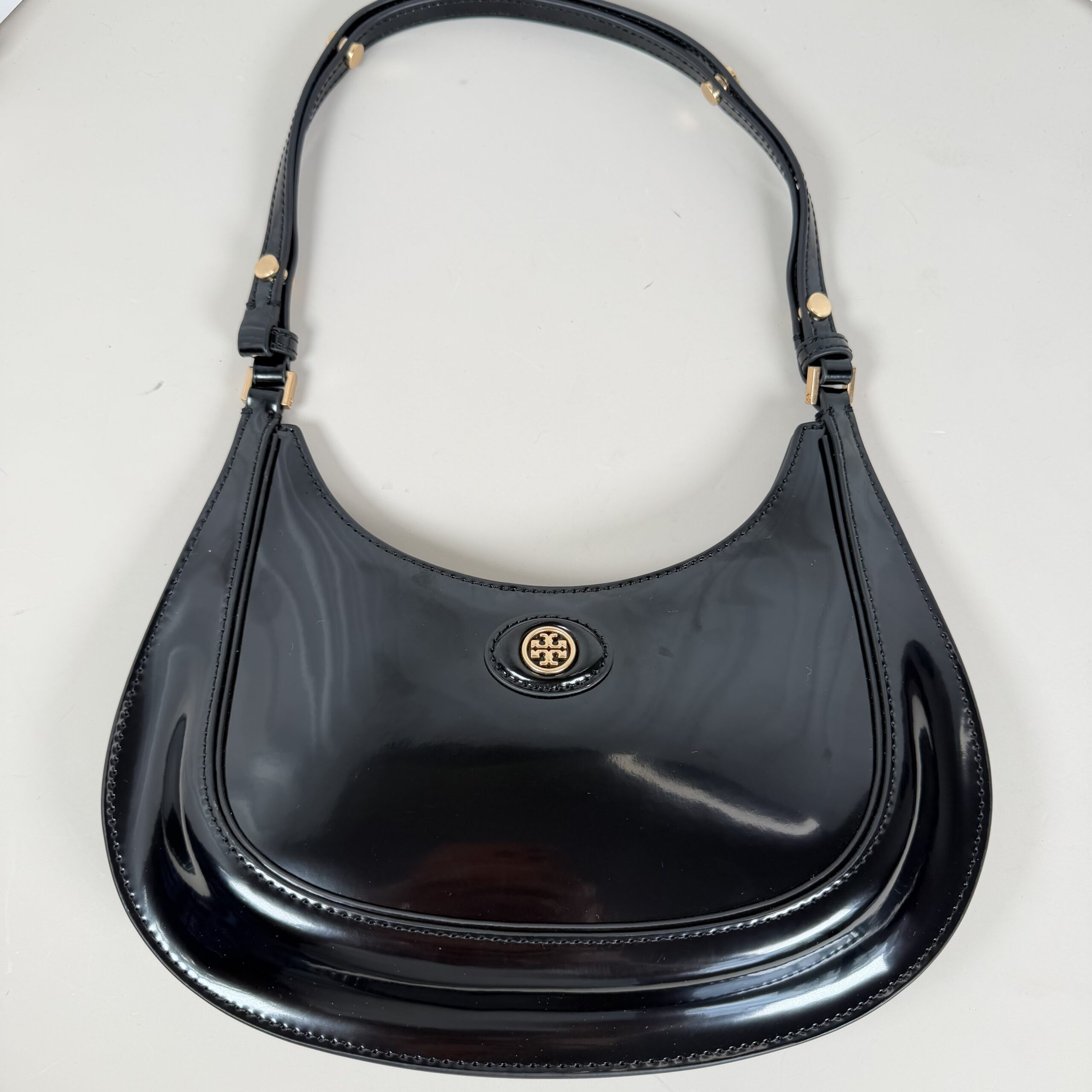 Tory Burch Robinson Spazzolato Convertible Crescent Bag