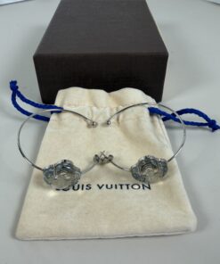 Alternative view of Louis Vuitton Silvertone "A La Folie" Hoop Earrings