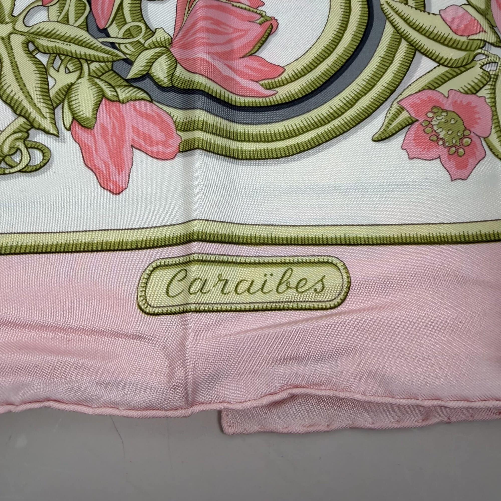 Hermès Vintage "Caraïbes" Silk Carré 90 size 36"x36" - Image 3