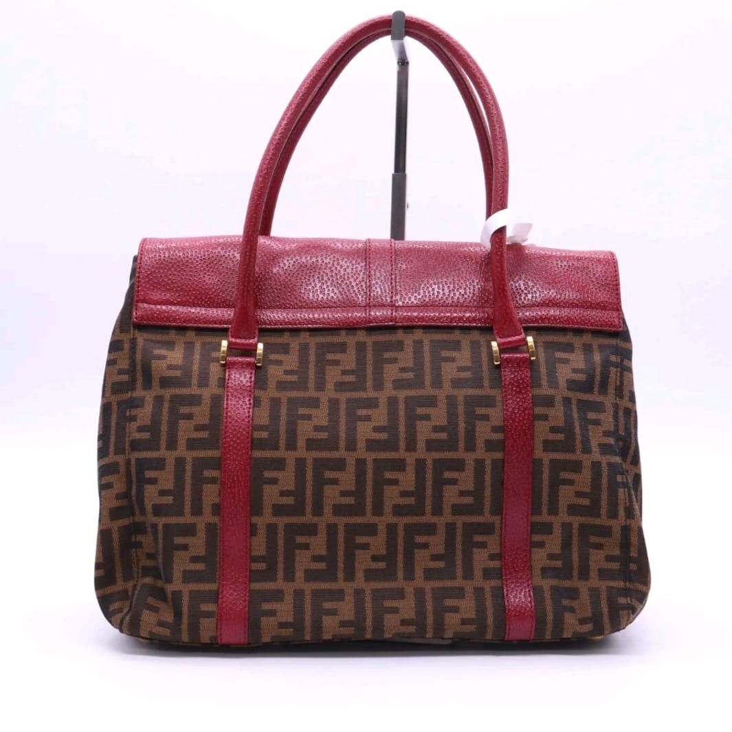 Fendi Tobacco Zucca Print Canvas Classico Linda Large Satchel - Image 3