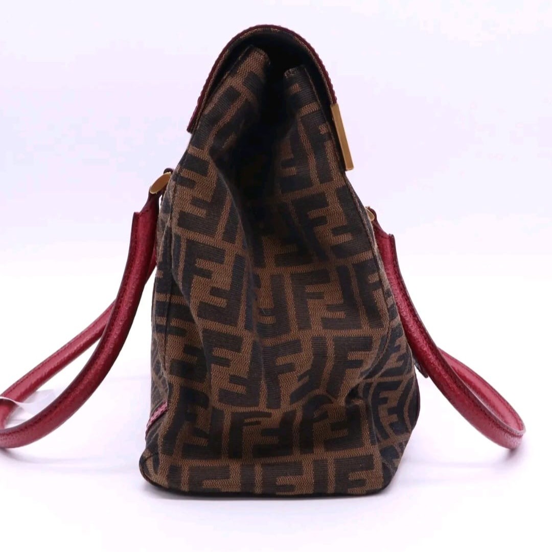 Fendi Tobacco Zucca Print Canvas Classico Linda Large Satchel - Image 2