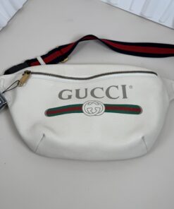 Gucci Print Belt Bag Large White Leather