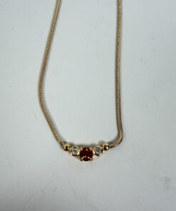 Christian Dior Vintage Necklace in Gold-Tone Herringbone-Style Chain