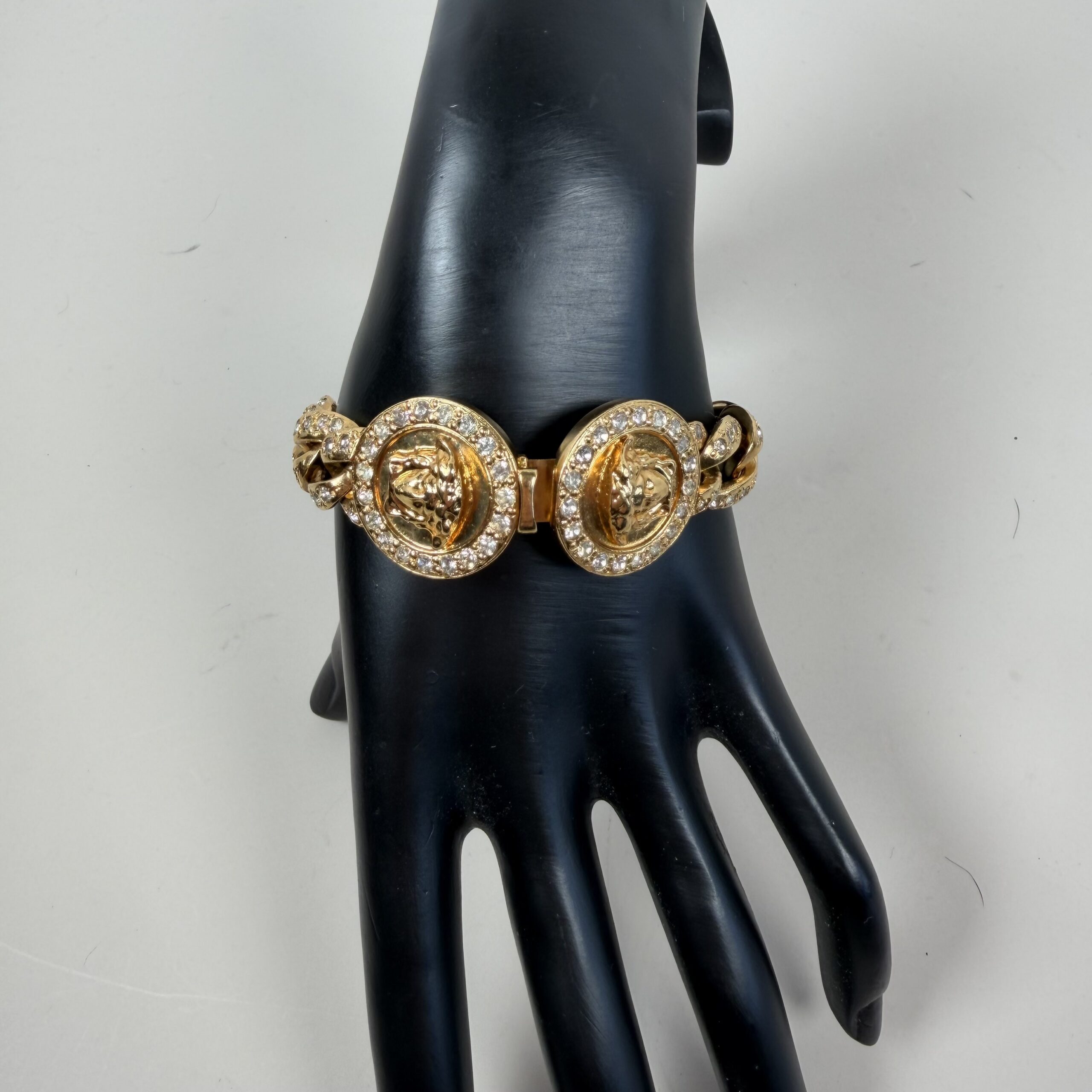 Versace Vintage Cuban Link Medusa Head Coin Bracelet 8 inch - Image 2