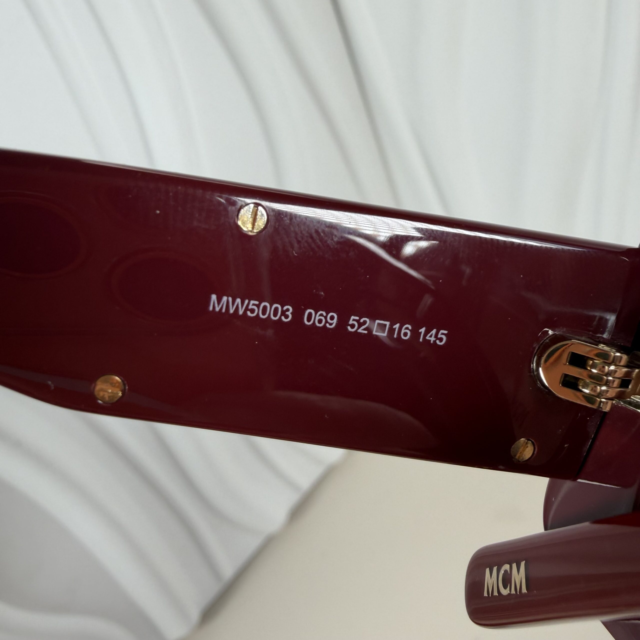 MCM Burgundy Acetate Eyeglasses & Leather Pouch - Image 5