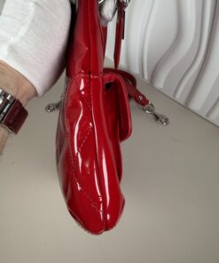 Coach Poppy Liquid Gloss Quilted Shoulder Bag in cherry red patent leather - Image 3