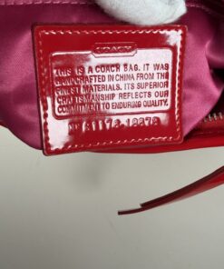 Coach Poppy Liquid Gloss Quilted Shoulder Bag in cherry red patent leather - Image 9