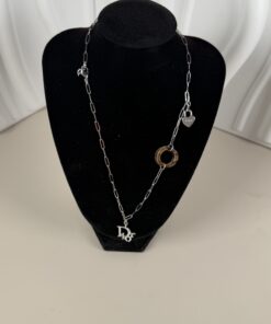 Christian Dior Charm / Multi-pendant necklace with Paperclip chain