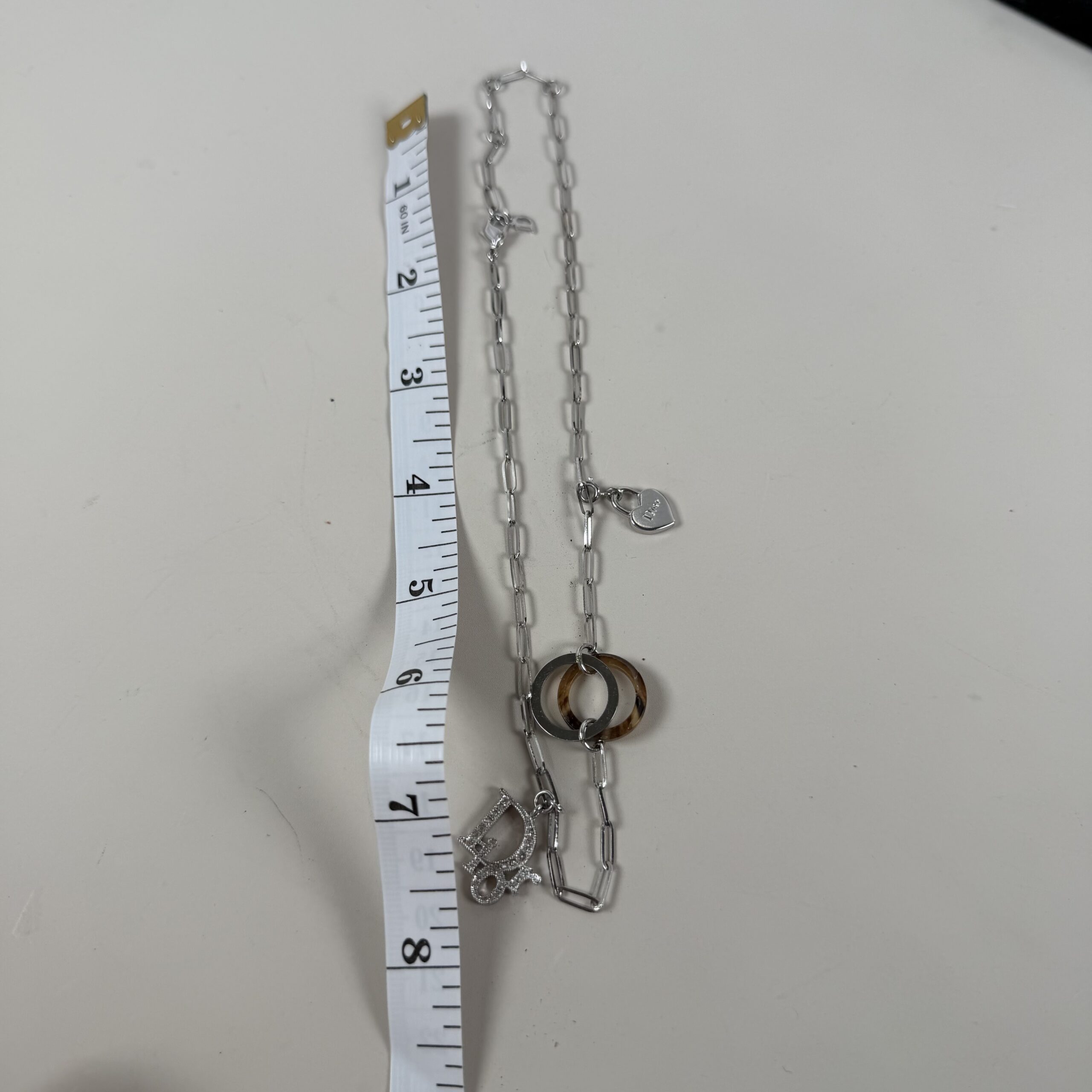 Christian Dior Charm / Multi-pendant necklace with Paperclip chain - Image 5