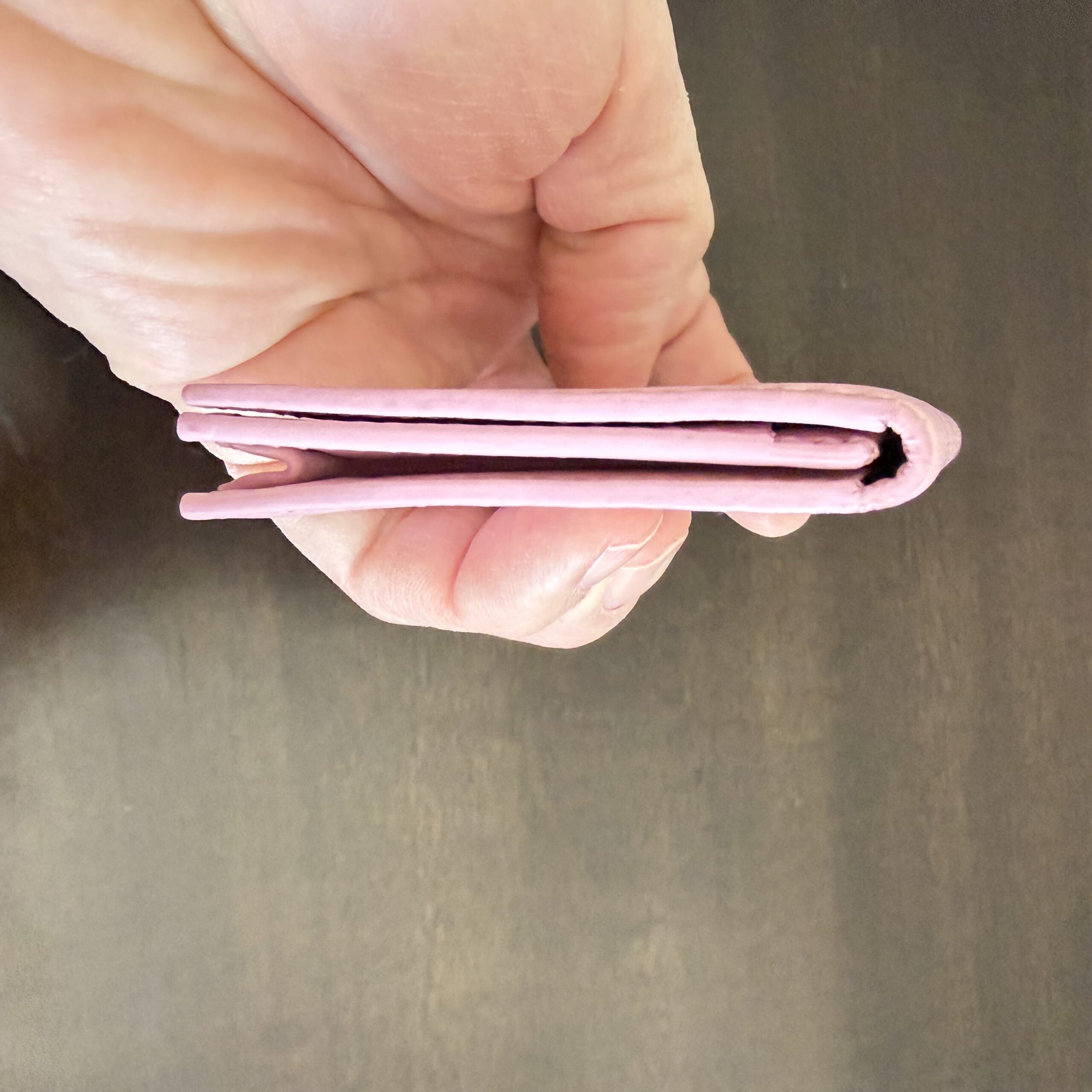 Versace La Medusa Leather Card Holder in a vibrant bubblegum pink - Image 6