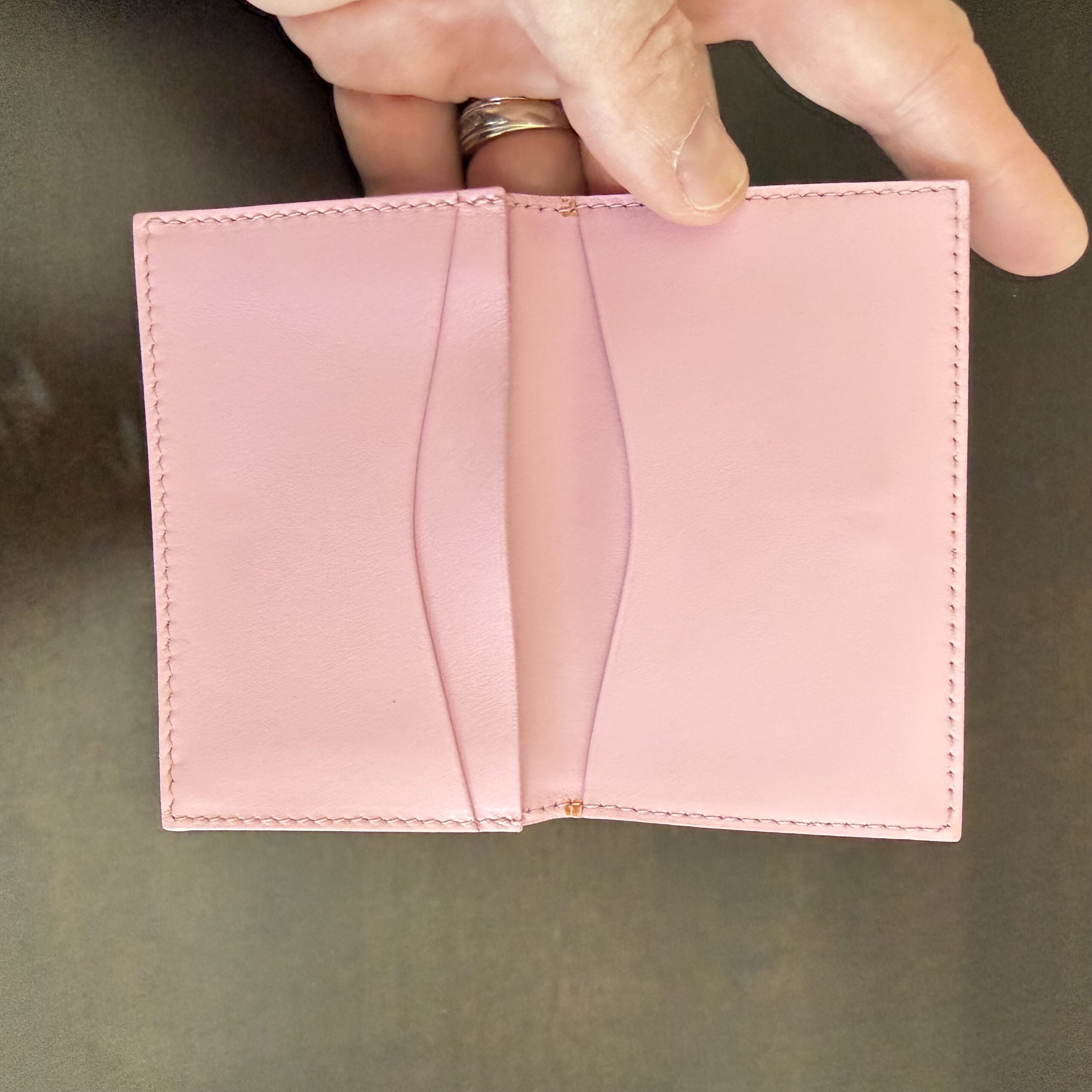 Versace La Medusa Leather Card Holder in a vibrant bubblegum pink - Image 7