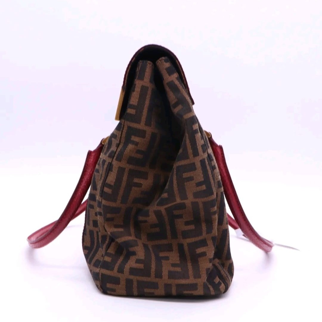Fendi Tobacco Zucca Print Canvas Classico Linda Large Satchel - Image 5
