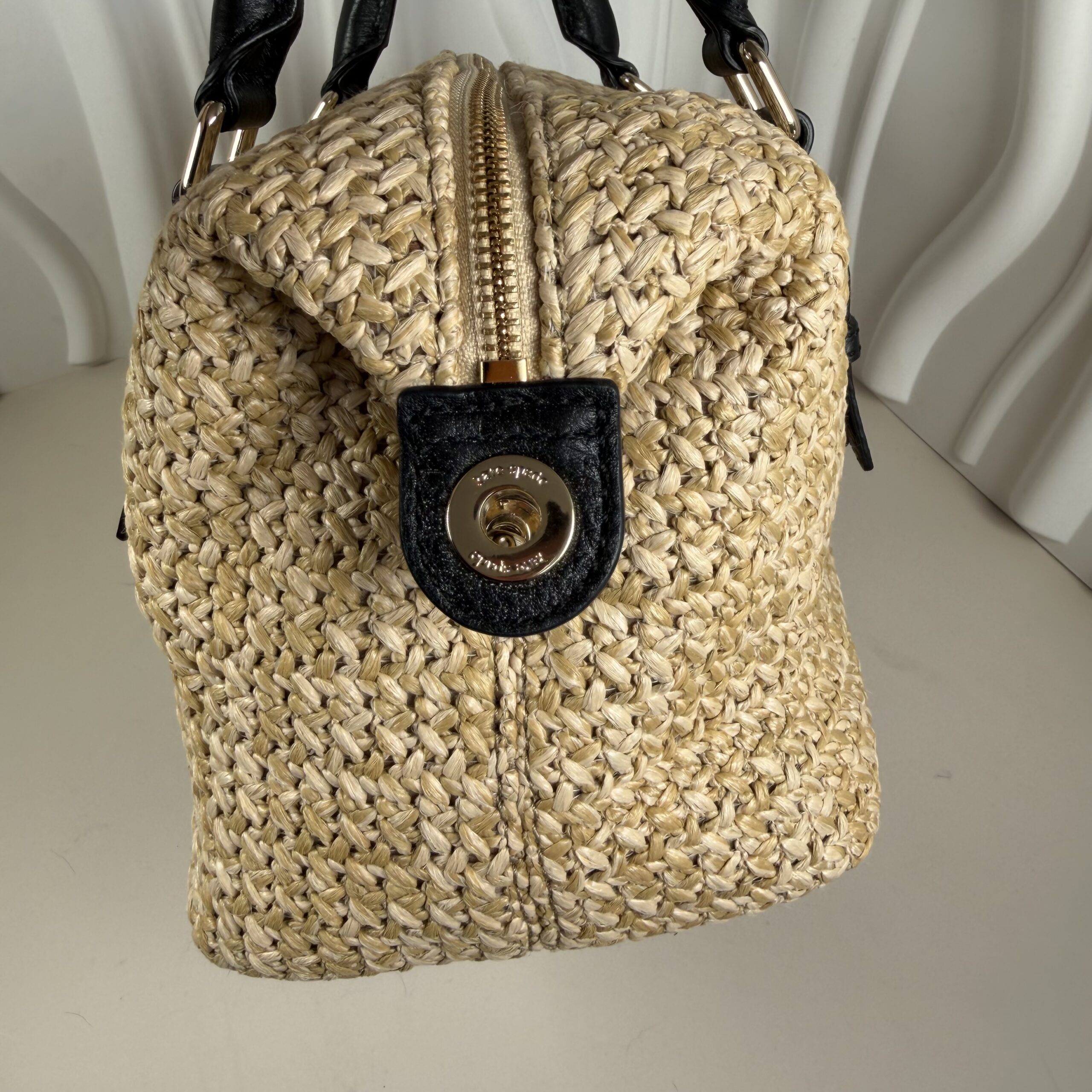 Kate Spade New York Straw & Leather Satchel - Image 5