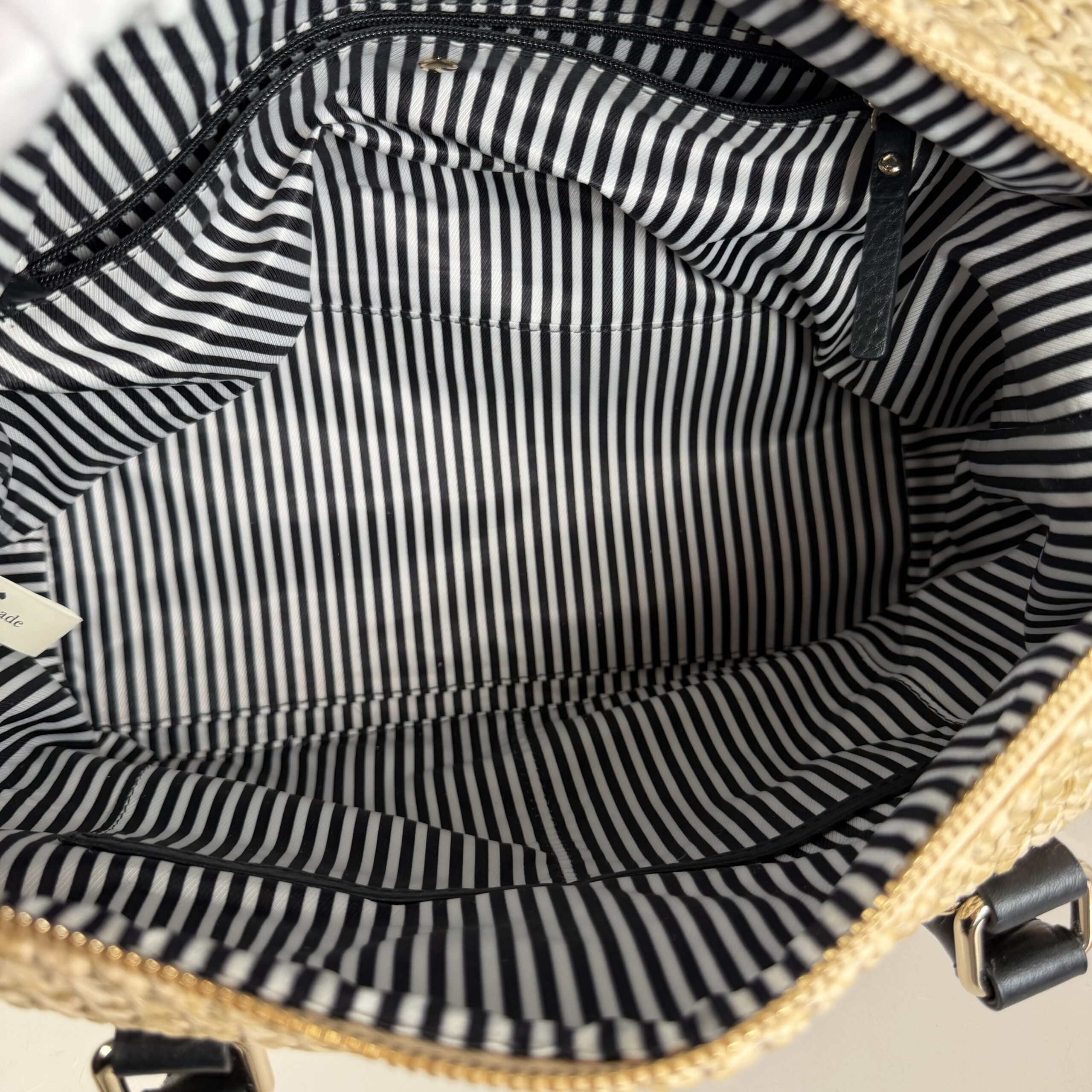 Kate Spade New York Straw & Leather Satchel - Image 7