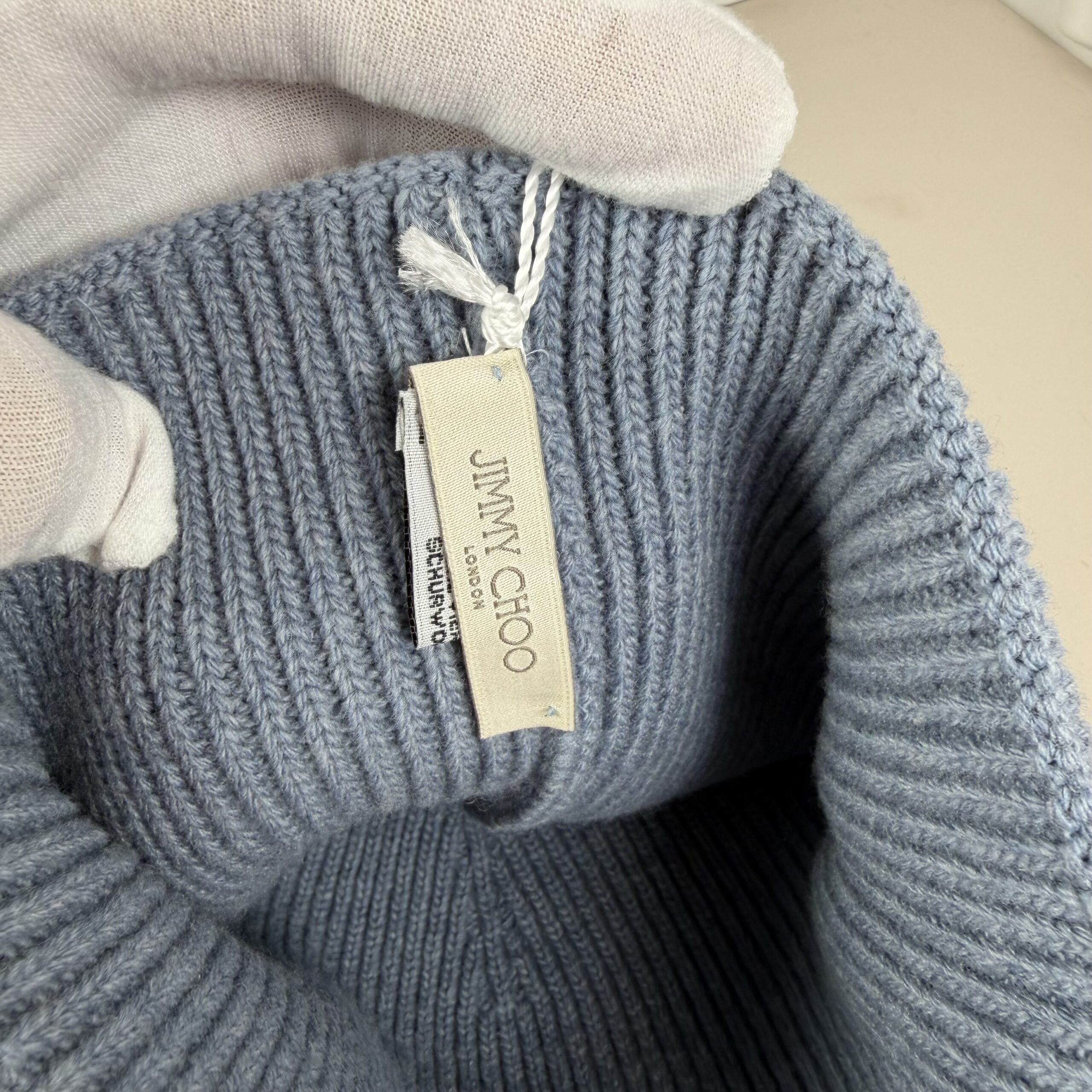 Jimmy Choo Domi Beanie in Dusk Blue - Image 3